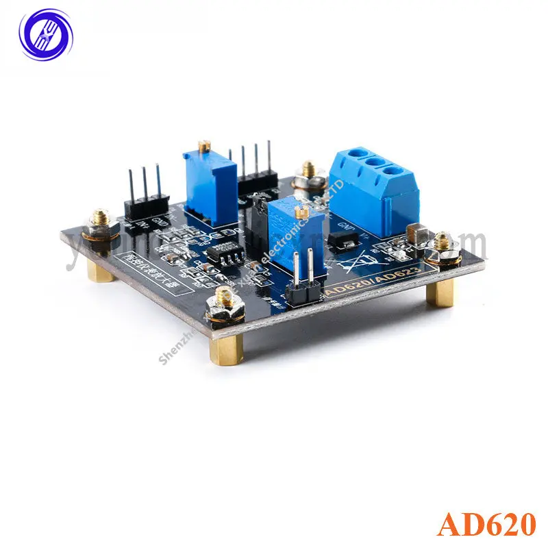

AD620 Instrumentation Amplifier Board Module Voltage Amplifier CNC MCP41010 Gain Adjustment Differential Signal Module