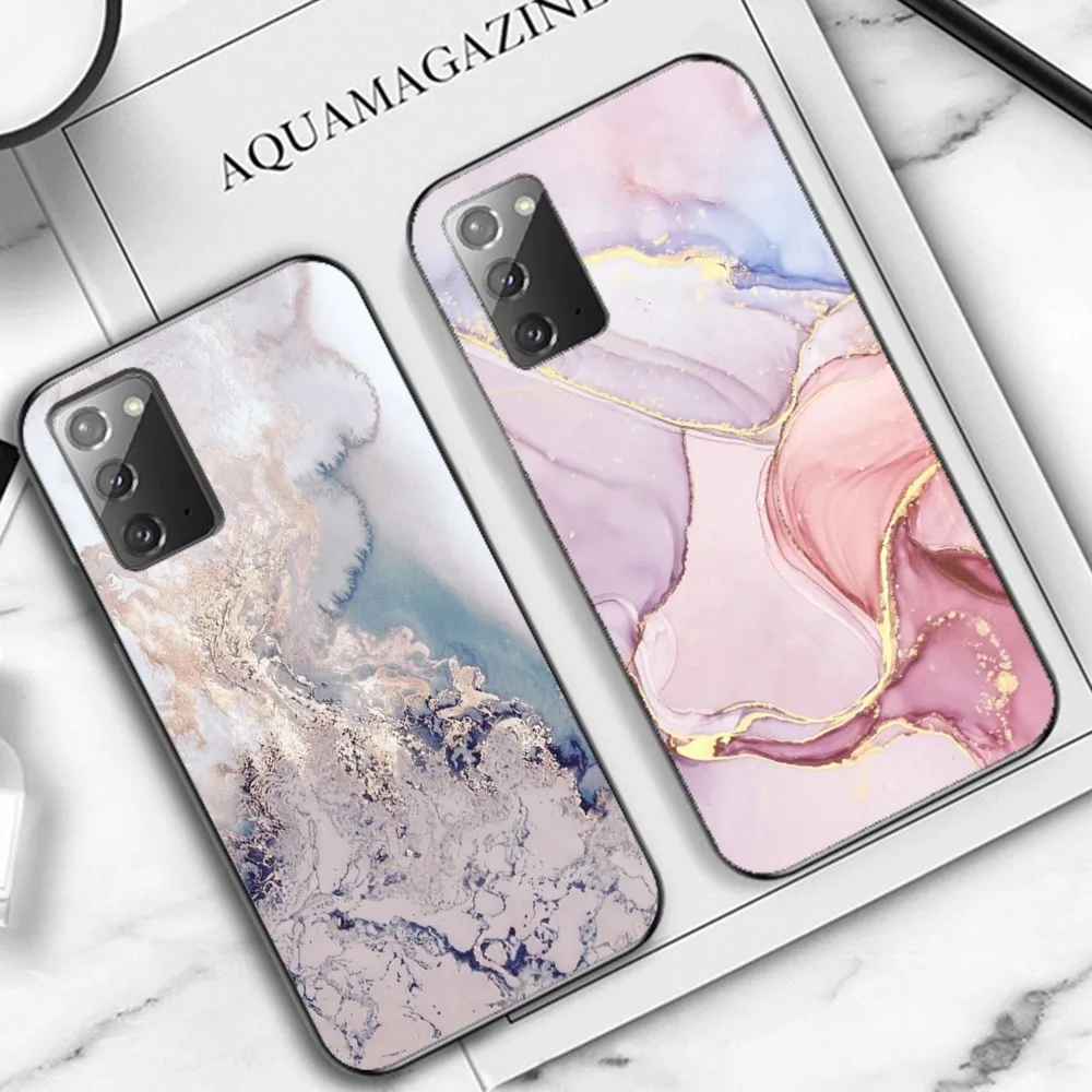 

Pink Gold Marble Art Fashion Phone Case For Samsung Note 8 9 10 20 pro plus lite M 10 11 20 30 21 31 51 A 21 22 42 02 03