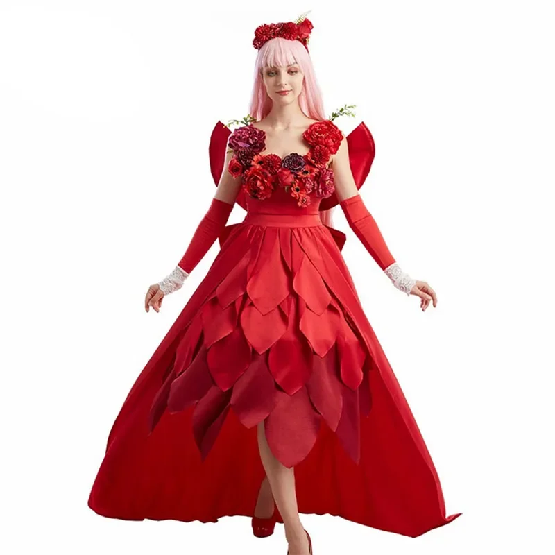 Ryuu to Sobakasu no Hime/Belle красное платье Косплей Костюм Хэллоуин маскарадный наряд