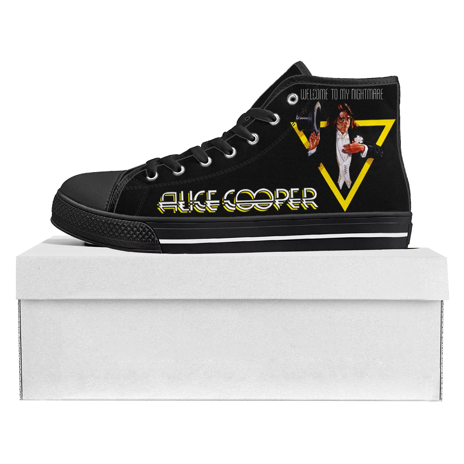 Alice Cooper Rock Singer Pop High Top High Quality Sneakers Mens Womens Teenager Canvas Sneaker Casual Couple Shoes Custom Shoe