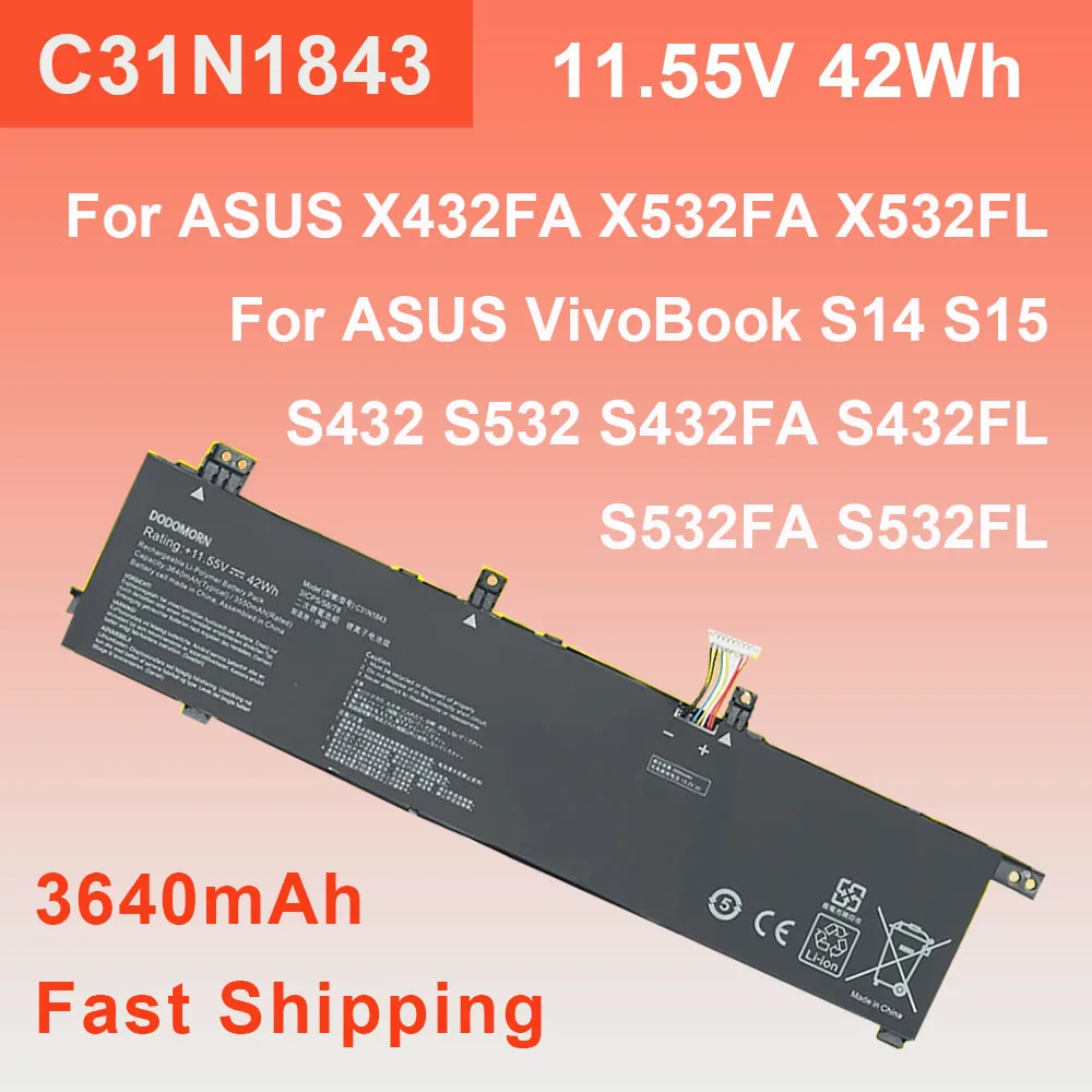 Аккумулятор для ноутбука ASUS VivoBook C31N1843 11 55В 42Втч
