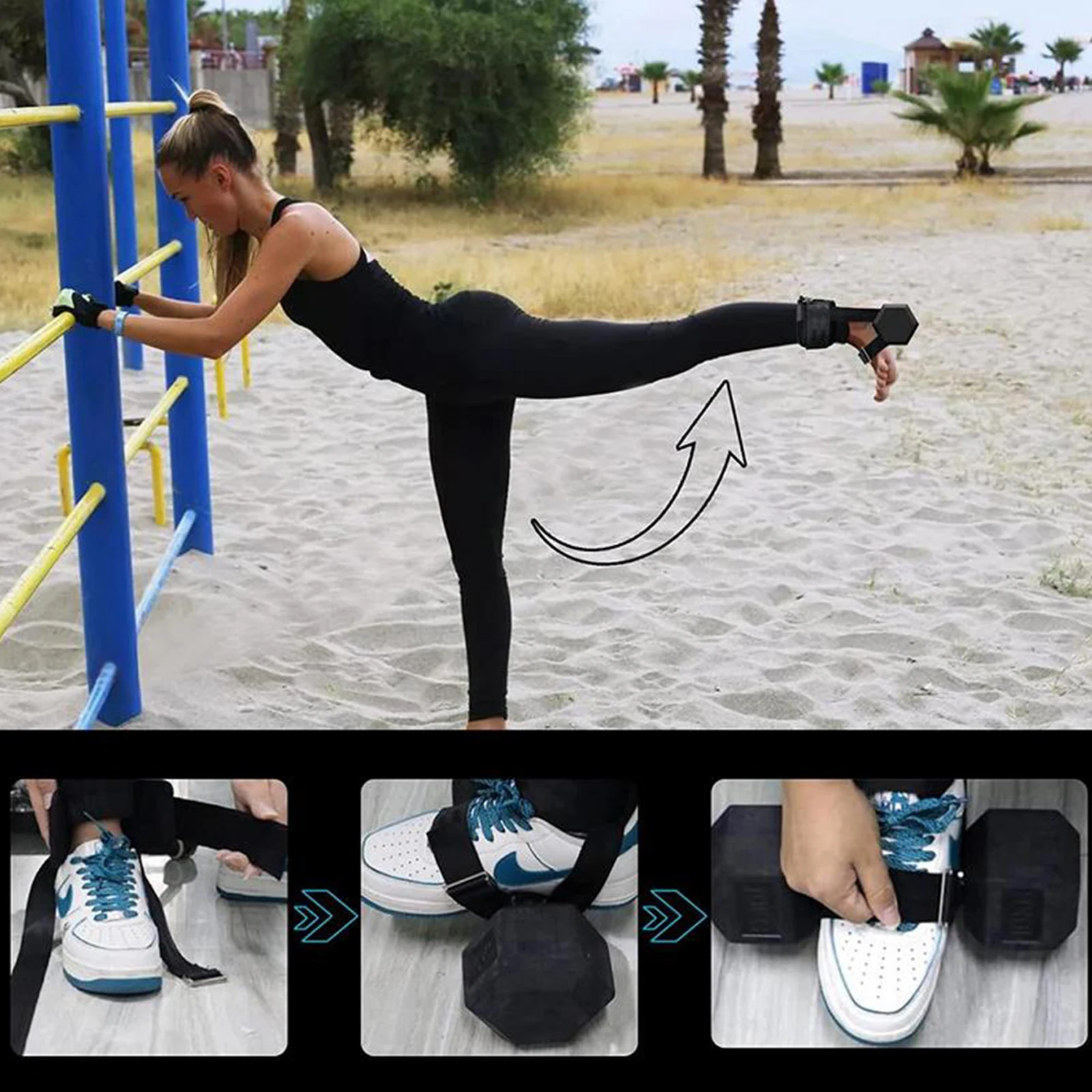 Durable Outdoor Sports Ankle Strap Dumbbell Ankle Strap Lightweight Parts Replacements 1 Pair 2pcs 88g Adjustable
