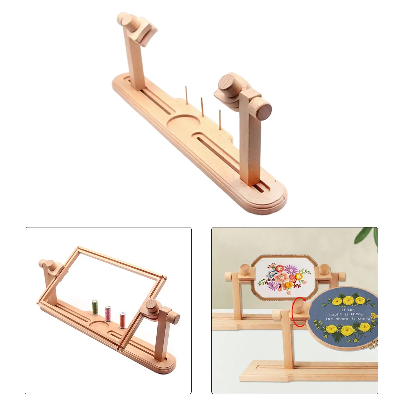 

Embroidery Hoop Stand Vintage Adjustable 360 Degrees Rotating Tapestry Cross