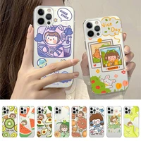 ins cartoon kawaii girls phone case for iphone 14 13 12 11 pro max mini x xs xr 6 7 8 plus se 2020 transparent case