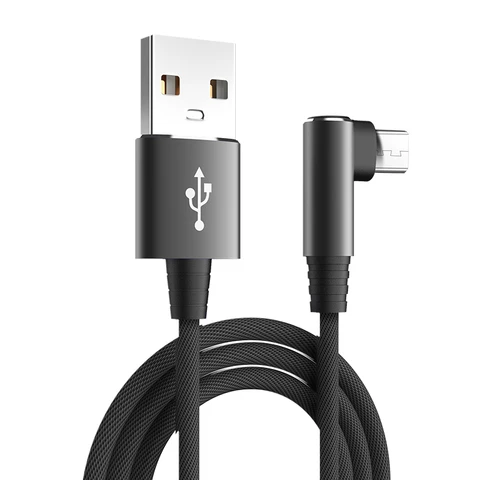 Микро-USB-кабель 3A 90 градусов, кабель для передачи данных, шнур для зарядки для Samsung Xiaomi, аксессуары для быстрой зарядки, Usb-кабель