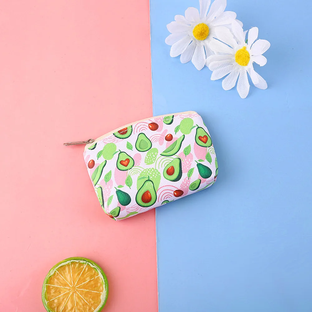 Cute Avocado Coin Purse Women Mini Canvas Card Holder Small Wallet Pouch Storage Bag Kawaii Girls PVC Purse Clutch Key Case 2022 images - 6