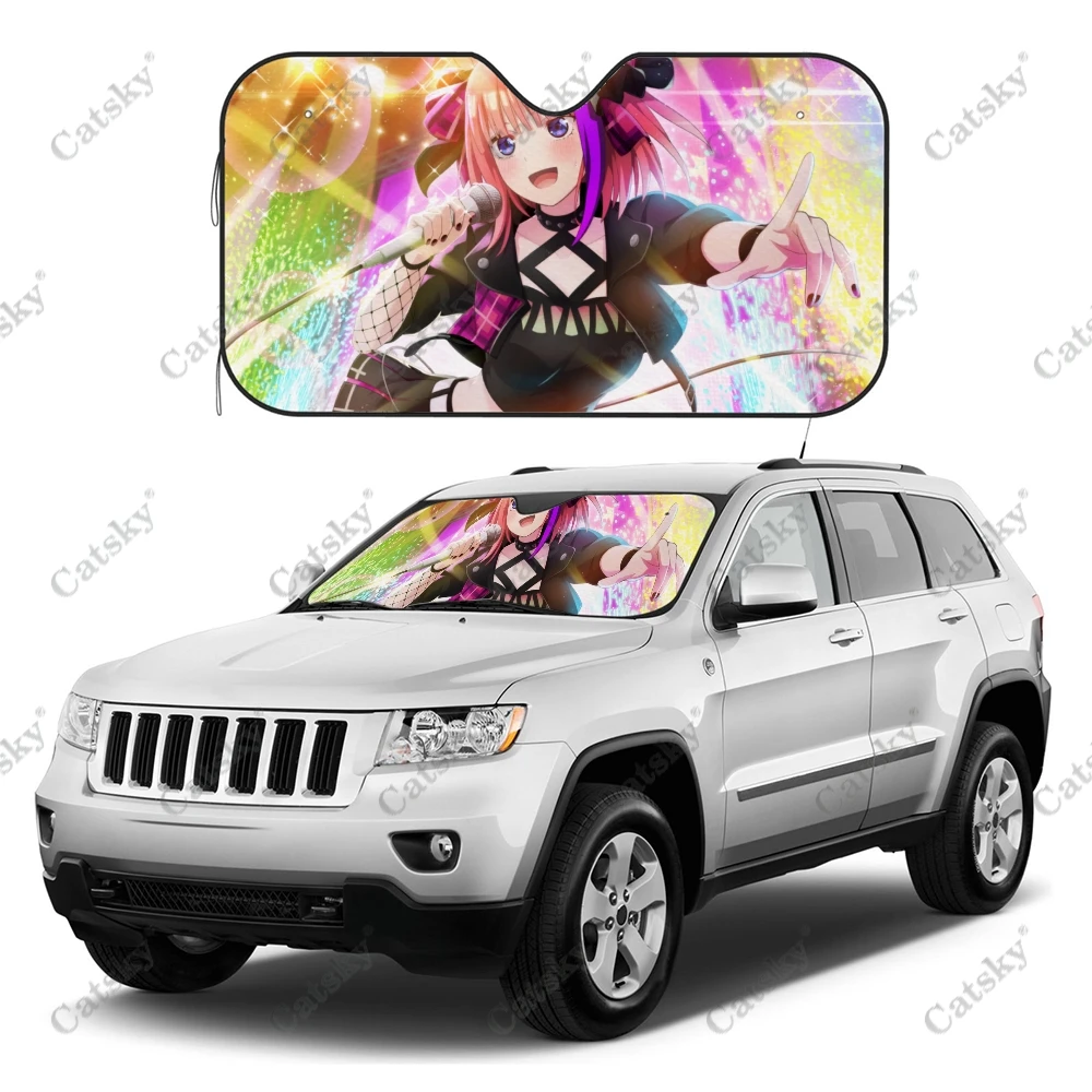 

Автомобильный солнцезащитный козырек Nino Nakano в стиле аниме для девочек, аксессуары для интерьера, складной солнцезащитный козырек с УФ-рисунком, подарок, козырек от солнца