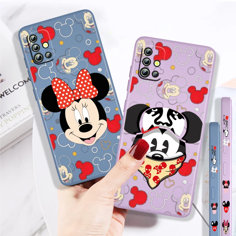 

Disney Cartoon Minnie Mickey For Samsung A73 A71 A53 A51 A31 A21S A52 A32 A22 A13 A12 A50 A30 A20 Liquid Left Phone Rope Case