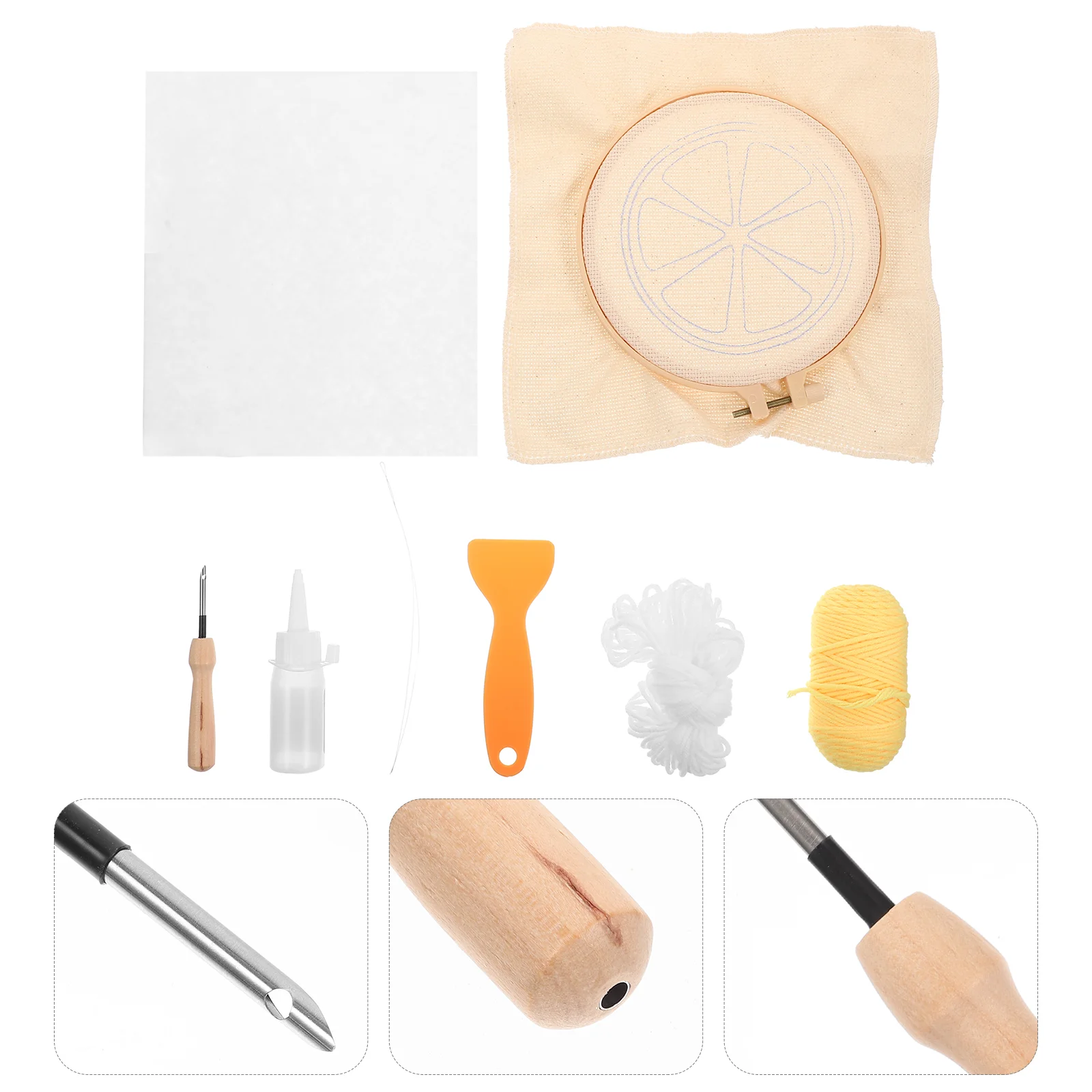 

Kit Embroidery Punch Needle Coaster Starter Rug Tool Beginner Making Set Handcraft Tools Kids Supplies Pens Hooking Tufted