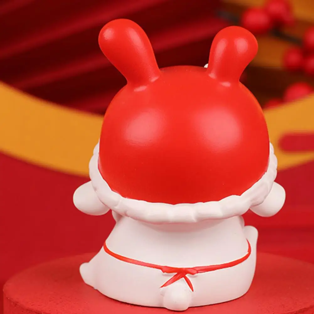 

Bunny Ornament Vivid Expression New Year's Wishful Rabbit Decoration Chinese Style Cute Rabbit Sculpture Car Accessories
