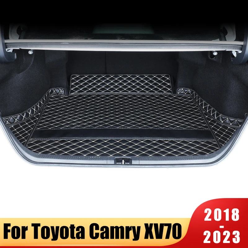 Leather Car Trunk Mat For Toyota Camry XV70 Hybrid 2018- 2020 2021 2022 2023 Anti-Dirty Protector Tray Cargo Liner Accessories