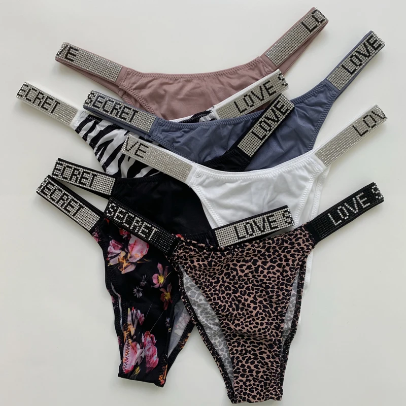 Женские сексуальные хлопковые стринги с низкой талией и надписью роскошное