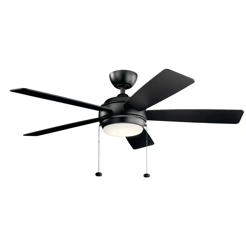 

52" Satin Black Integrated LED Ceiling Fan with Reversible Blades