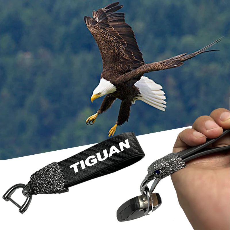 

Car Eagle Head Styling Keychains Key Holder Key Ring Chain for Volkswagen Vw Tiguan MK1 MK2 2022 2021car Keychain Accessories