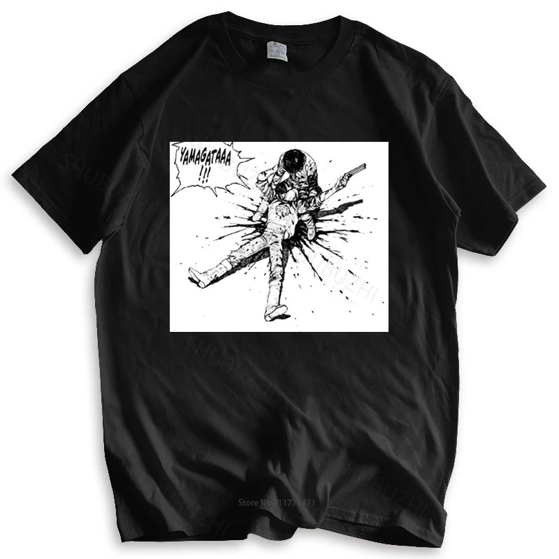 Новая футболка черные топы для мужчин с логотипом Akira Yamagata черная цена летняя