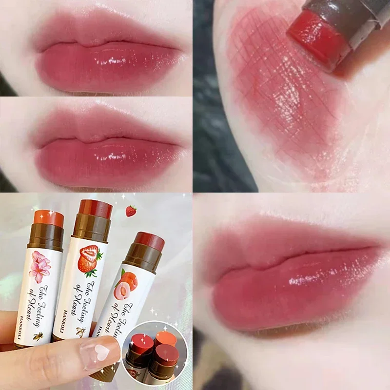 

Colored Lip Balm Set Moisturizing Clear Rose Black Tea Lipstick Primer Nude Makeup Cute Jelly Fruity Tinted Lip Gloss Lip Care