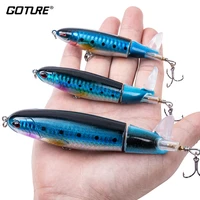 goture whopper popper 10cm11cm14cm topwater fishing lure blowups pike baits rotating tail fishing tackle crankbait wobblers