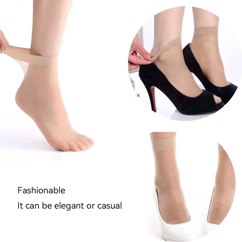 50/100PCS Balck Ultrathin Silk Socks Summer Transparent Thin Lady Elastic Nylon Sock For Women Sexy Short Ankle Socks Wholesale
