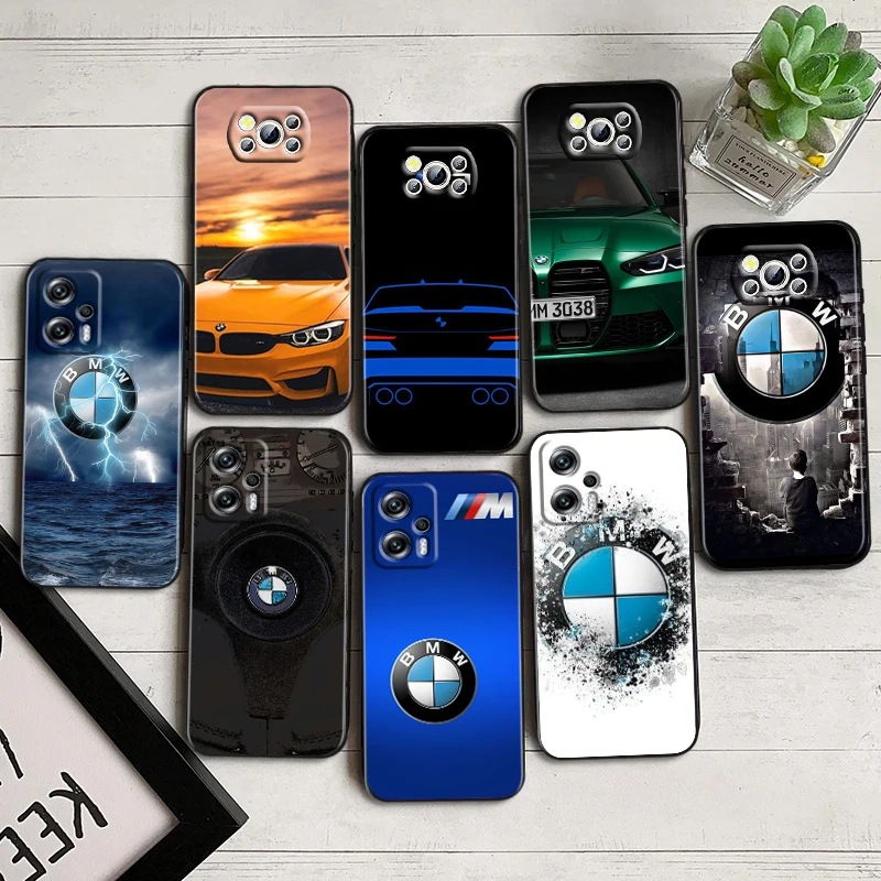

Car Bmw Sports Luxury For Xiaomi Poco F5 X5 C55 C50 M5 M4 X4 X3 F3 GT NFC M3 C3 M2 F2 F1 Pro Silicone Black Phone Case Fundas