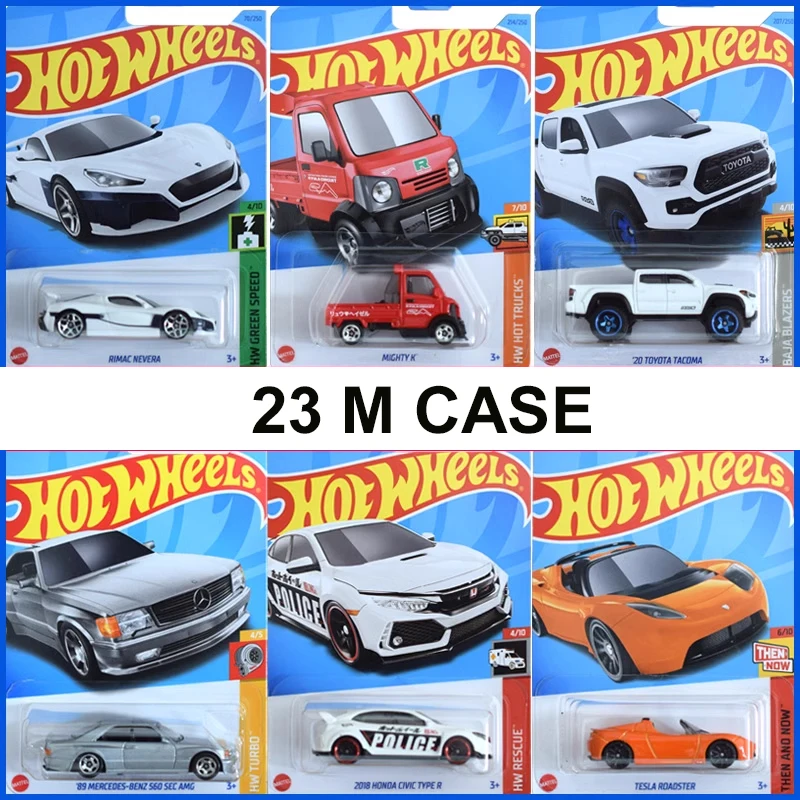 2023 M Batch Hot Wheels Car Chevy Nova Wagon 1/64 Diecast Coche Tesla Roadster C4982 Kids Children Toys for Boys Birthday Gift