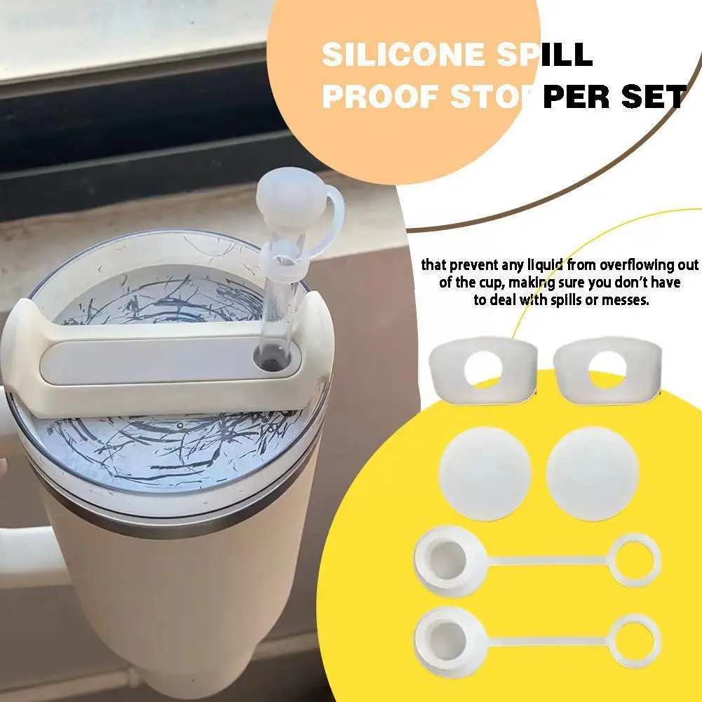 

3/6PCS Of Car Cup Ice Cream Cups Silicone Leak Proof Imitation Overflow Plug For Stanley Cup 1.0 40oz/ 30oz Tumbler Accesso X0G1