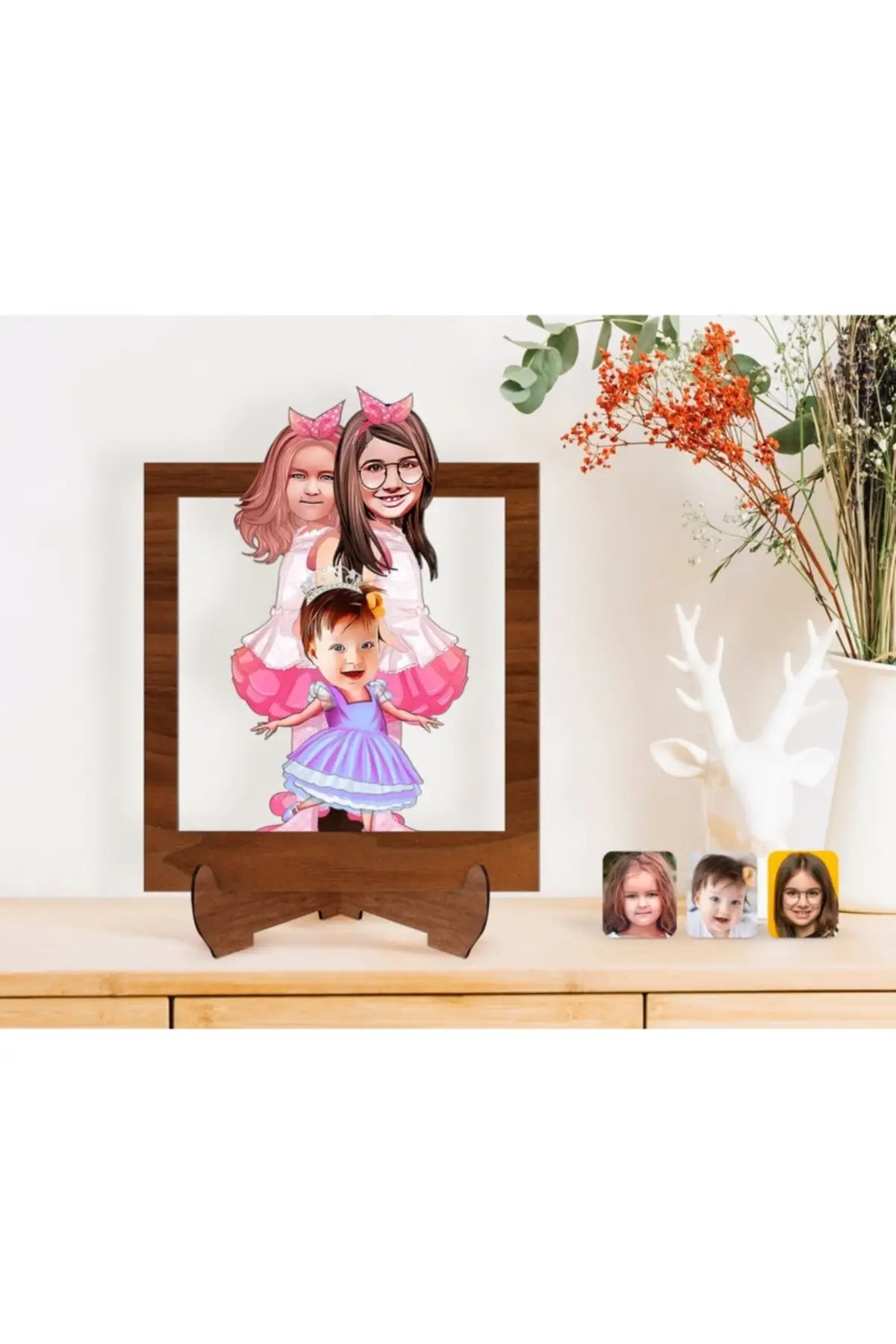 

Personalized Male Singer Cartoon Wooden Trinket Model-1