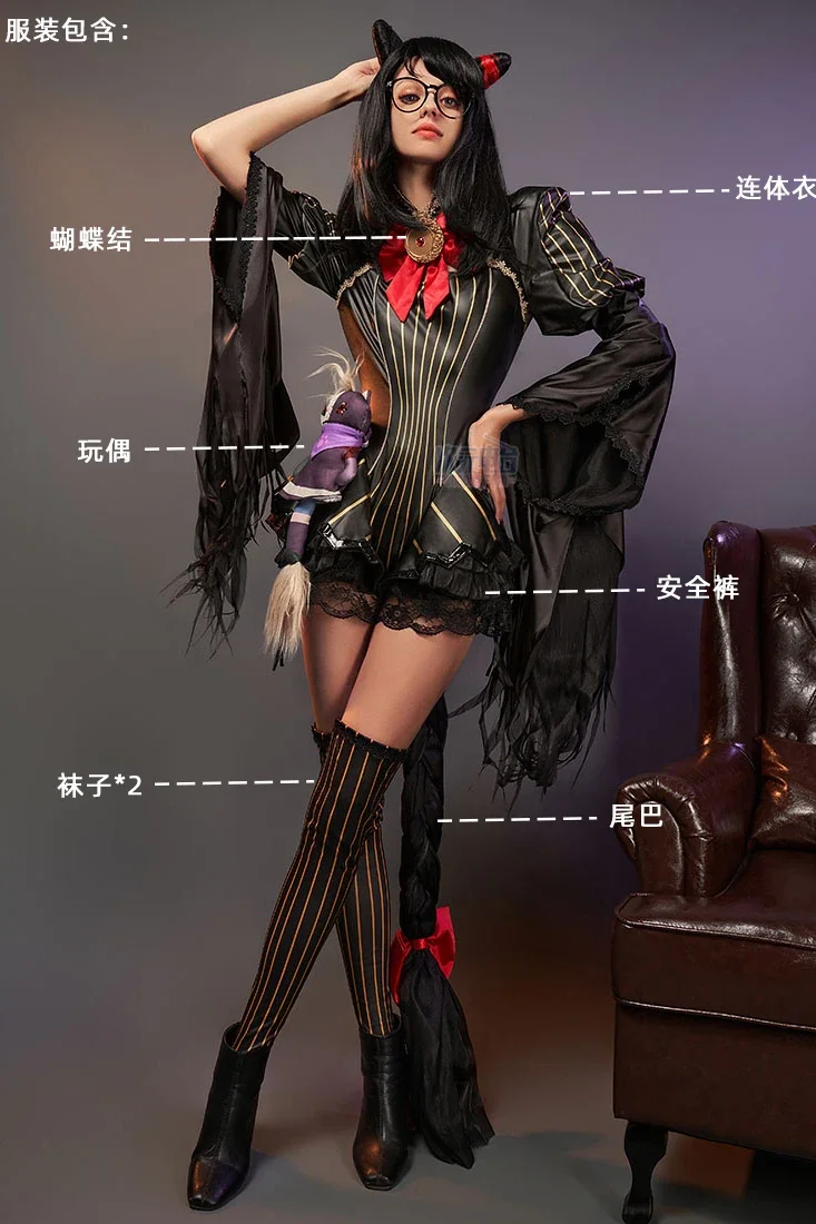 Игра Байонетта Косплей Костюм Хэллоуин Наряды Женская Одежда с кошачьими ушками