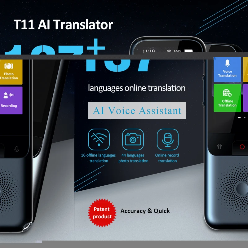 

137 Languages T11 Portable Smart Voice Translator Real-time Multi-Language Speech Interactive Offline Translator Business Travel