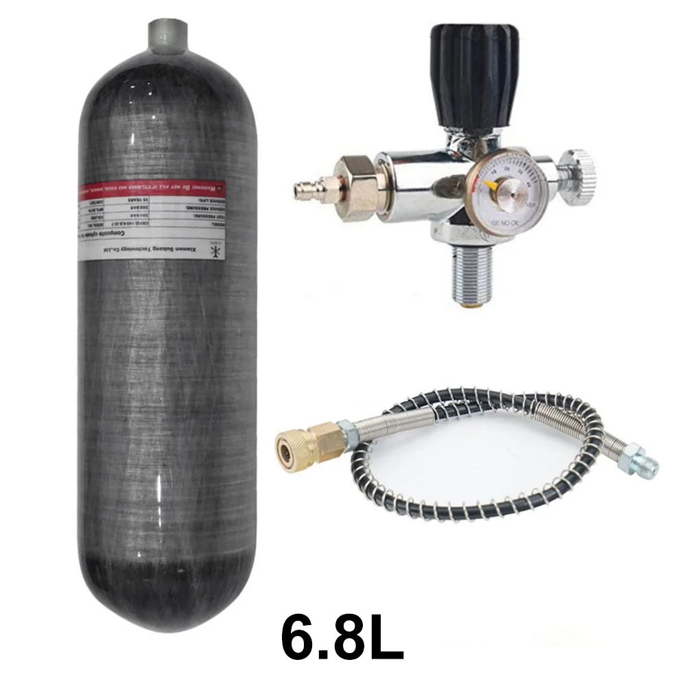 

TUXING 6.8L углеродное волокно, Воздушный бак 4500psi HPA, бак для пейнтбола, страйкбола, цилиндр высокого давления с воздушным клапаном M18 * 1,5
