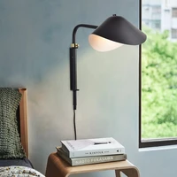 modern 360 degree rotatable wall light black duckbill lamp for bedroom living room simple nordic home decoration e27 wall sconce