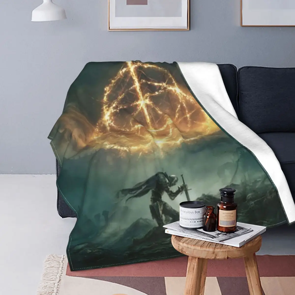 

Elden Ring Elden Rings Blanket Fleece Undead Knight Dark Souls Games Lightweight Thin Throw Blanket for Bed Bedroom Quilt