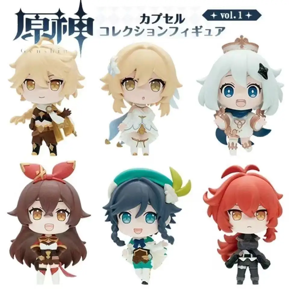

10cm Genshin Impact Anime Figures PVC Stand Model Toys Hutao Yae Miko Kazuha Ayaka Action Figure Desk Decoration Birthday Gift