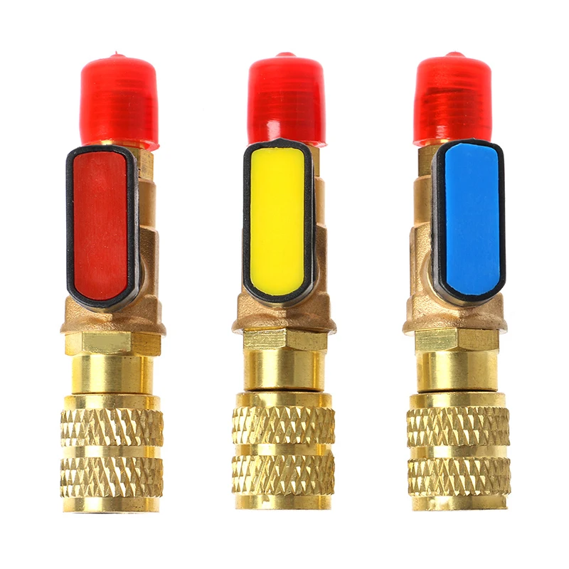 

1 шт., прямой шаровой клапан SAE с наружной резьбой 1/4 дюйма на внутреннюю резьбу 1/4 дюйма, зарядка переменного тока для холодильника R22 для дома...