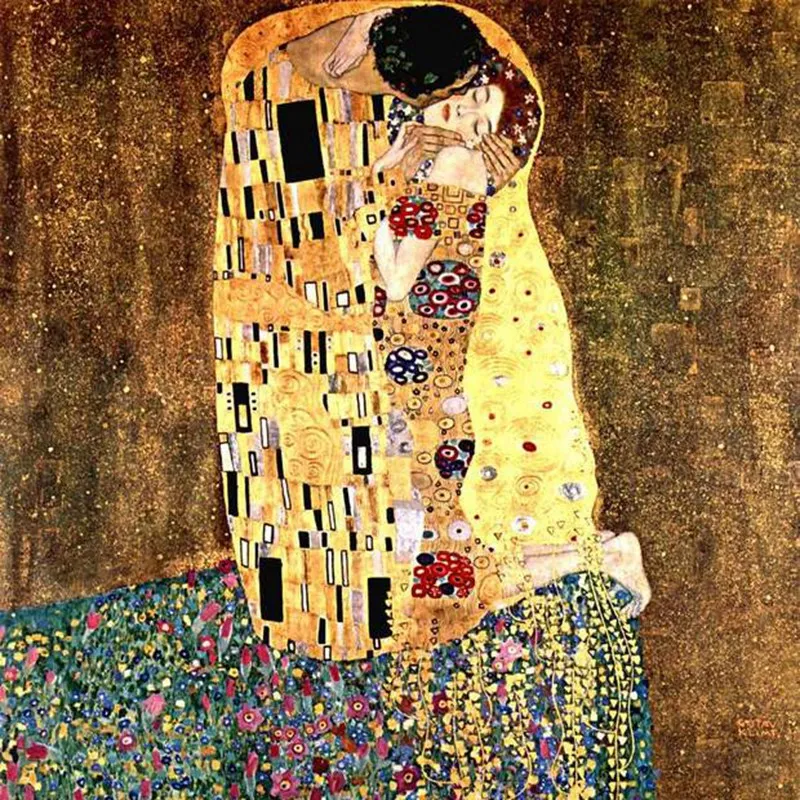 

Promotion! Full Square Diamond 5D Diy Diamond Painting Gustav Klimt The Kiss Embroidery Cross Stitch Rhinestone Painting Decor G