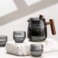 Heat Resisting Glass Teapot Modern Design Jasmine Green Tea Herbal Tea Thé Infuseur Kitchen Accessories Family Tea Set