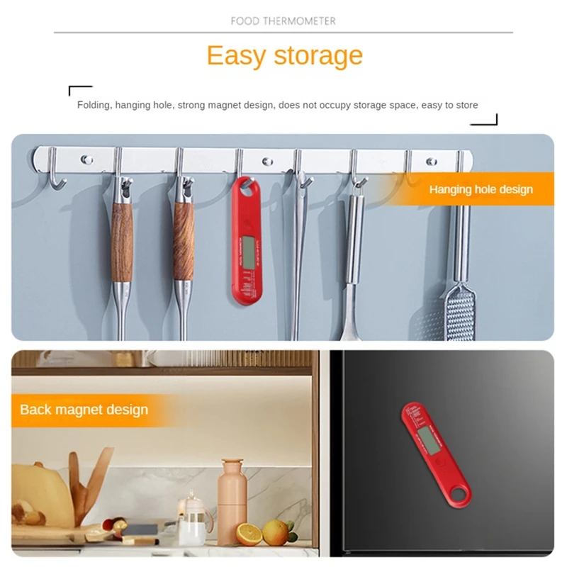 Складной термометр для мяса цифровой с мгновенным считыванием приготовления