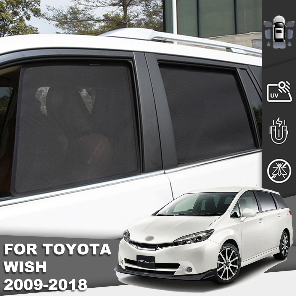 

Магнитный автомобильный солнцезащитный козырек для Toyota WISH 2009-2018, сетчатая рамка для переднего лобового стекла, задняя шторка