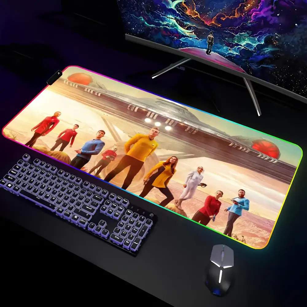 Star MovieT-Trek Clear Mouse Pad Gamer RGB Deskmat Keyboard Mat Gaming Laptops LED Mousepad Desk Protector Anime Mause Mats