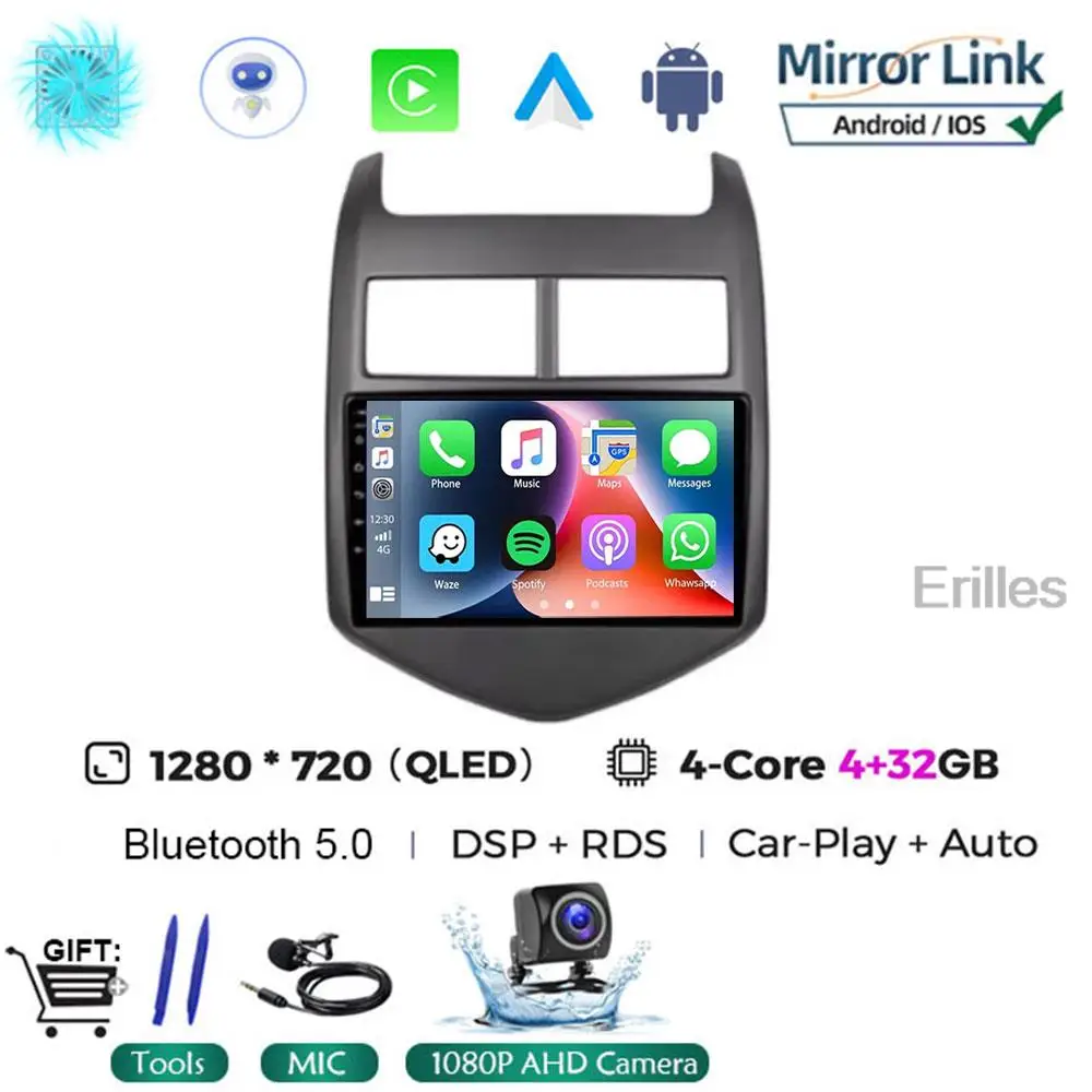 

Автомобильная магнитола, мультимедийный плеер на Android 13, с GPS, для Chevrolet Aveo 2 Sonic T300