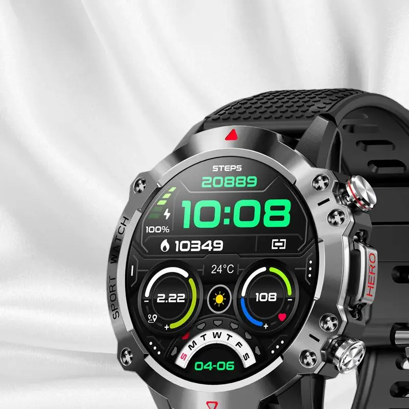 

KR10 Three-proof Smart Watch: The Ultimate Outdoor Companion with Heart Rate Monitoring