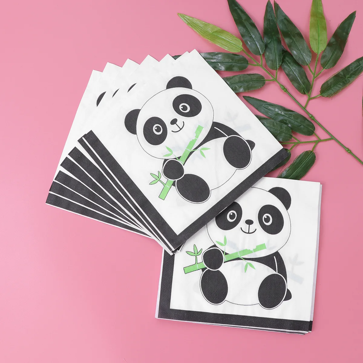 

40PCS Panda Priting Napkins Adorable Facial Tissues Paper Towels for Party Banquet Daily Use Disposable Packs