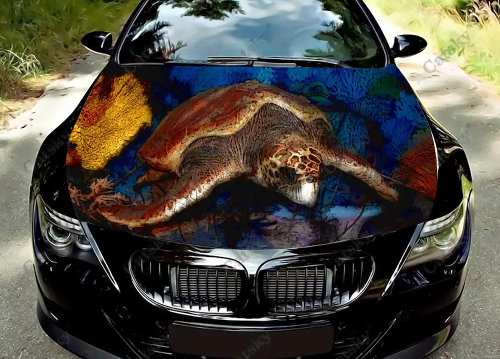

Giant Sea Turtle Custom Car Hood Vinyl Sticker Wrap Film Engine Cover Decal Protect Sticker Car Accessories Decoration Gift
