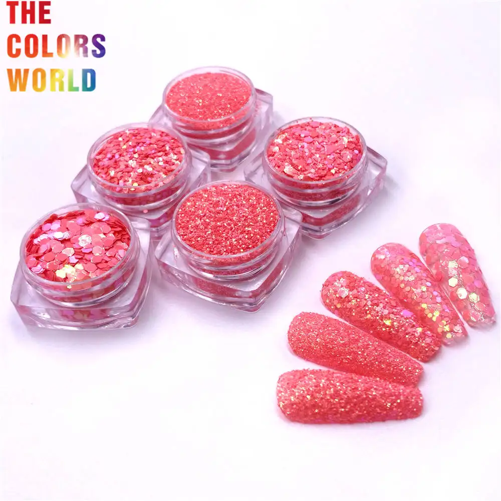 

TCD52 Solvent Resistant Red Pearlescent Indescent Hexagon Nail Glitter Shoes Garment Use Mobile Phone Shell Craft Bag Decoration