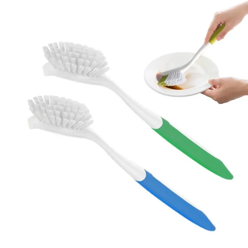 

2Pcs Sink Cleaner Dish Cleaning Brush Heavy Duty Non Scratch Scrubber Scrub Handle Brush Cleaning Supplies For Sink Pots Pans