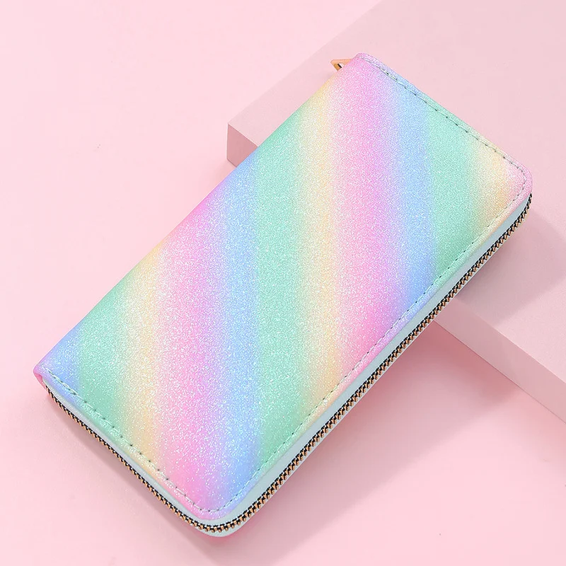 

Лазерный голографический кошелек, Женский Длинный кошелек из искусственной кожи, Модный женский клатч, вместительные кошельки на молнии, к...