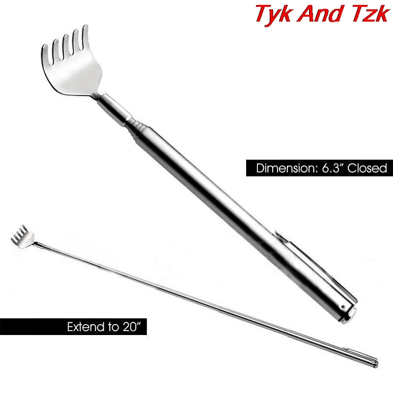 

1pcs Stainless Steel Telescopic Back Scratcher Telescopic Pen Clip Portable Back Scratcher Itch Massage Tool Hot