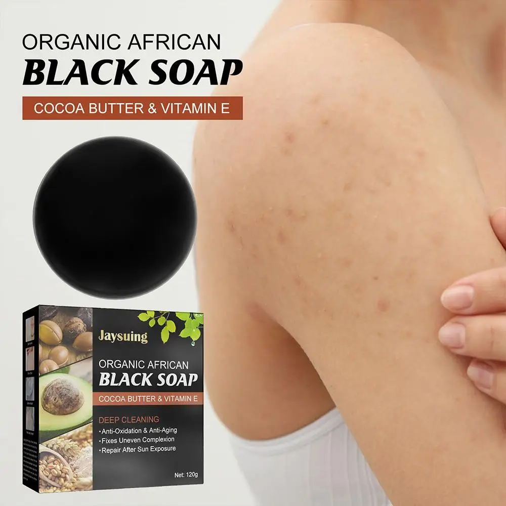 

Cocoa Bean Vitamin E Handmade Soap African Black Soap Brighten Soap Moisture Whitening Care Deep Acne Remove Skin Soap Clea O0N8