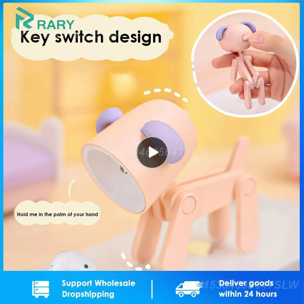 

Night Light Mini Cute Pet Light DIY Kawaii Gift Cartoon Dog Deer Folding Desk Table Lamp Kids Room om Living Room Decoration