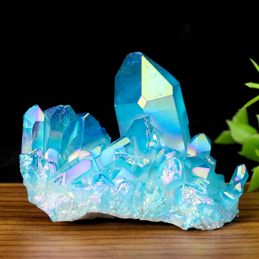 

Plating Sparkling Natural Crystal Cluster Raw Ore Gemstone Quarz Drusy Degauss Crafts Meditation Healing Yoga Astrology Decor