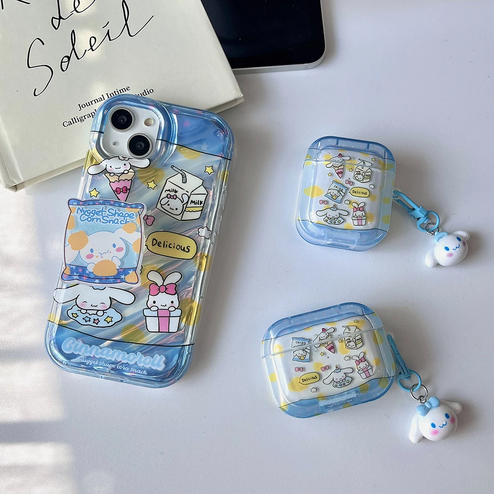 

Snack Sanrio Cinnamoroll With Pendant for Apple AirPods 1 2 3 Case AirPods Pro 2 Case IPhone Earphone Accessories Air Pod Cover